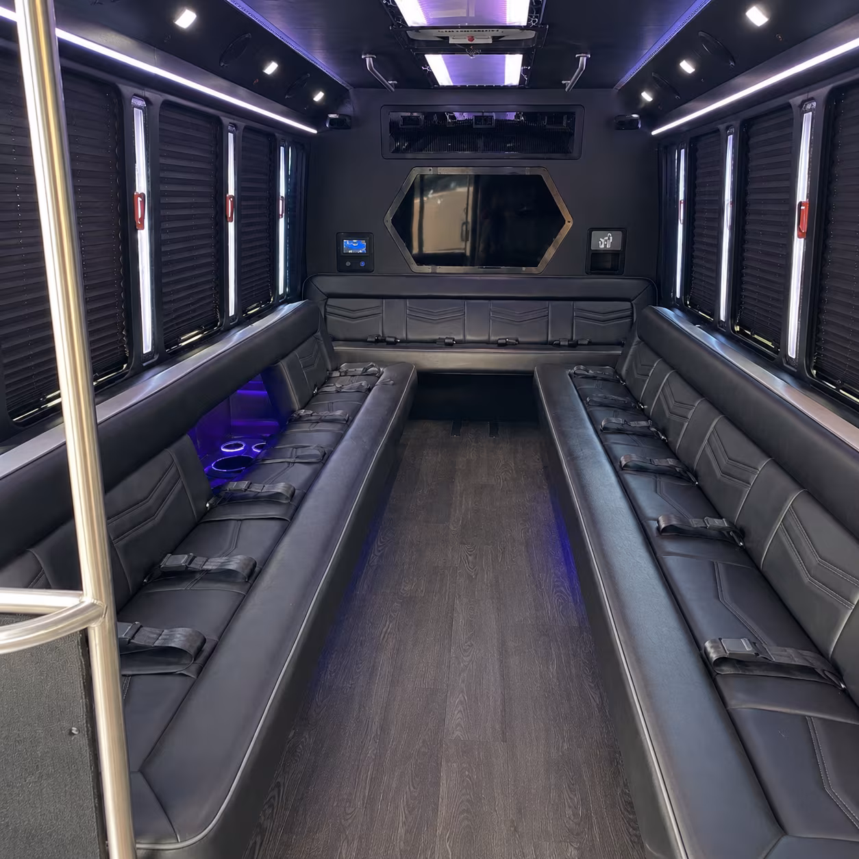 miami gardens 18 passenger party bus interior