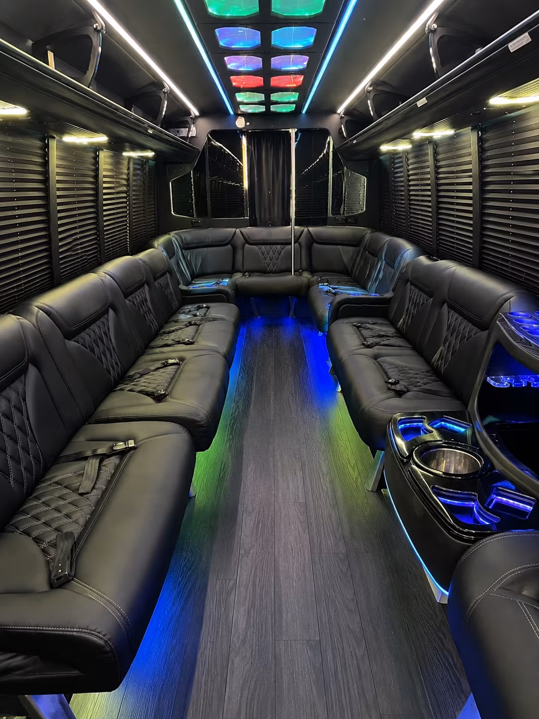 miami gardens 20 passenger party bus interior