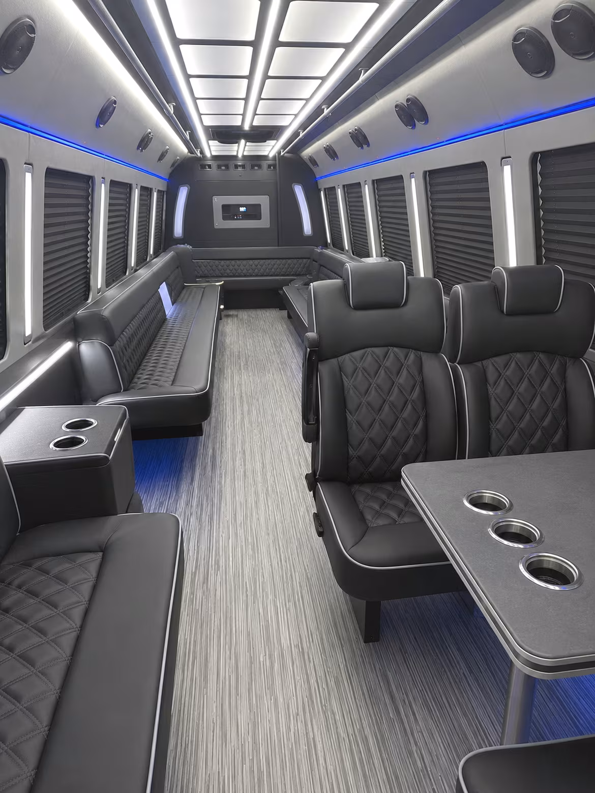 miami gardens 25 passenger party bus inside