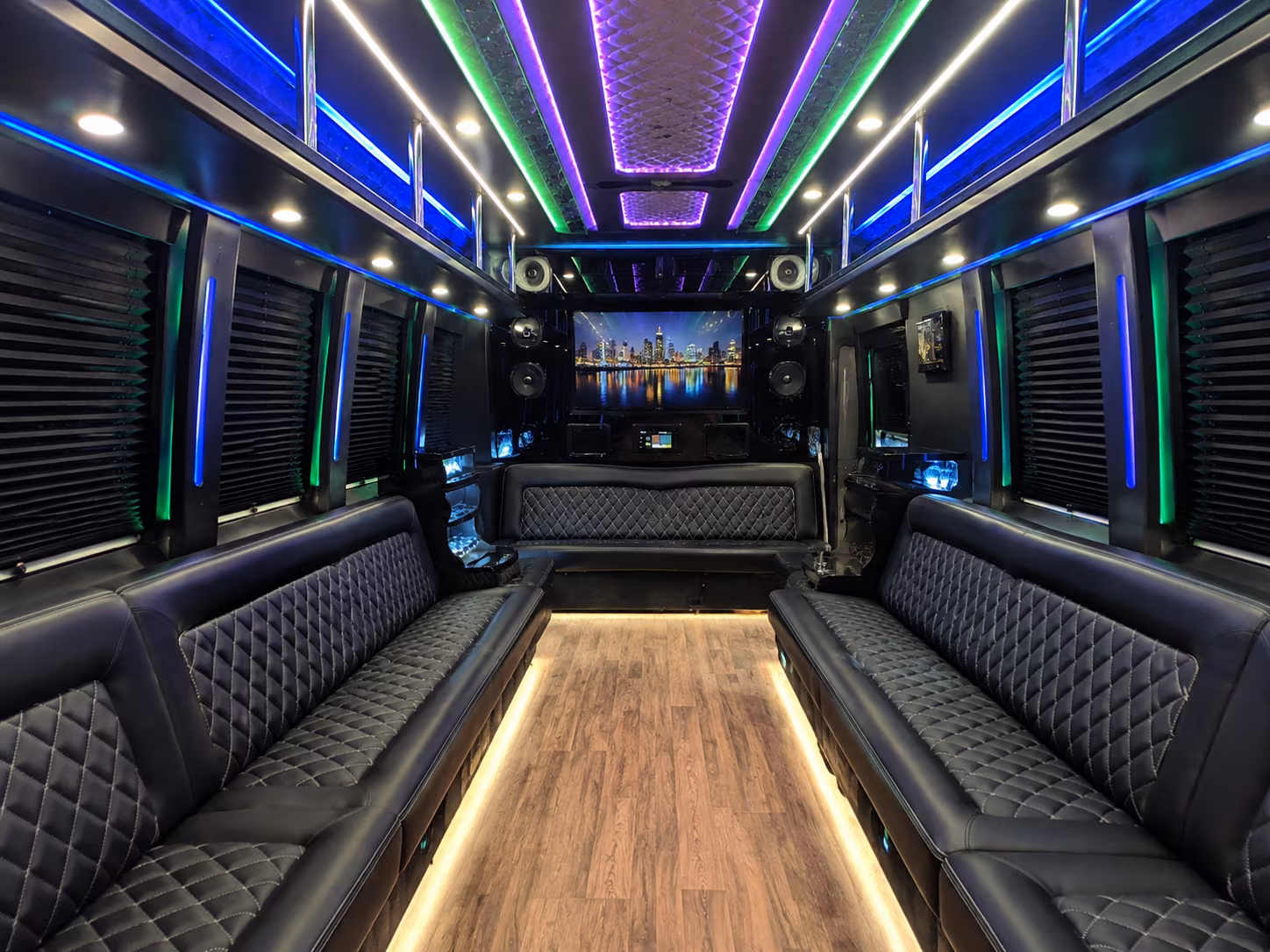 miami gardens 25 passenger party bus interior