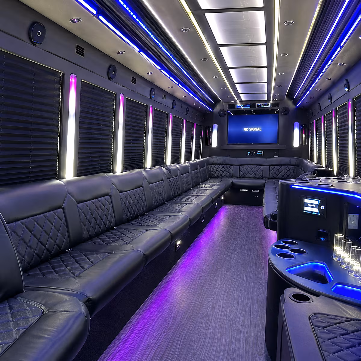 miami gardens 30 passenger party bus inside