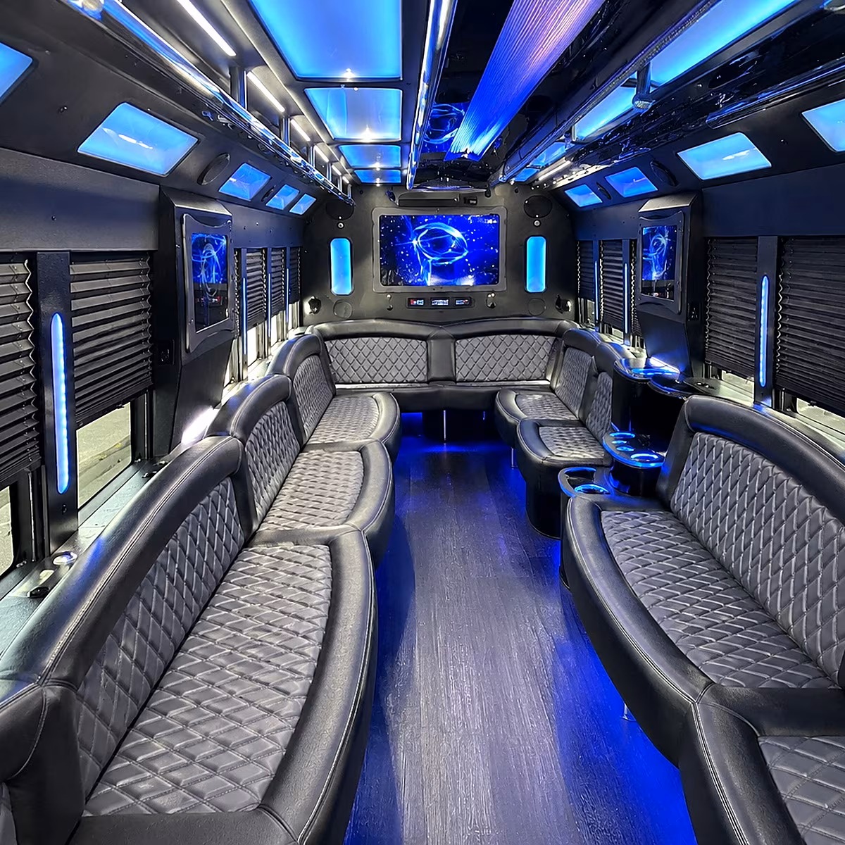 miami gardens 50 passenger party bus interior